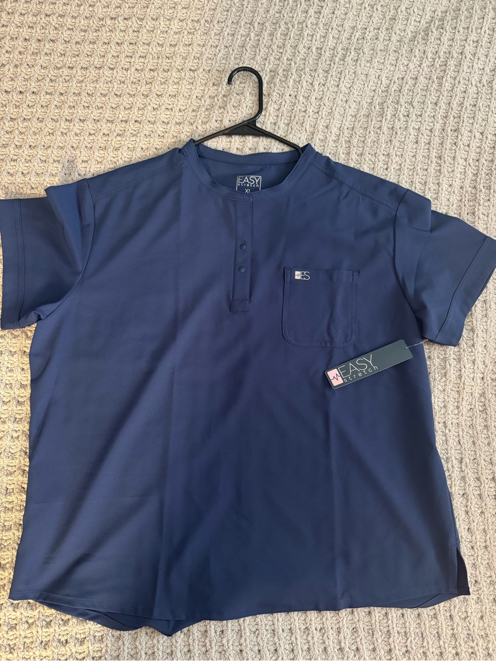 Easy Stretch Navy Scrub Top